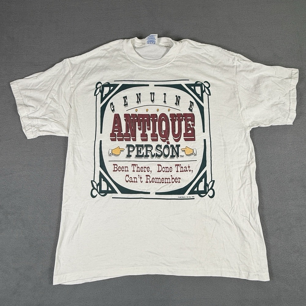 Vintage 1993 Funny Antique Person Gag Shirt XL USA